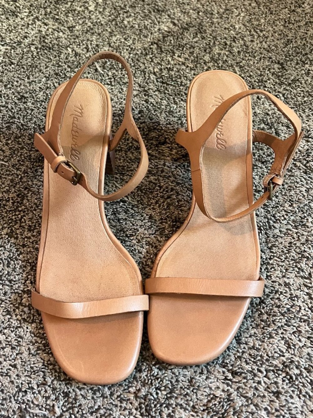 Madewell Tan Strappy Heeled Sandals Size 9